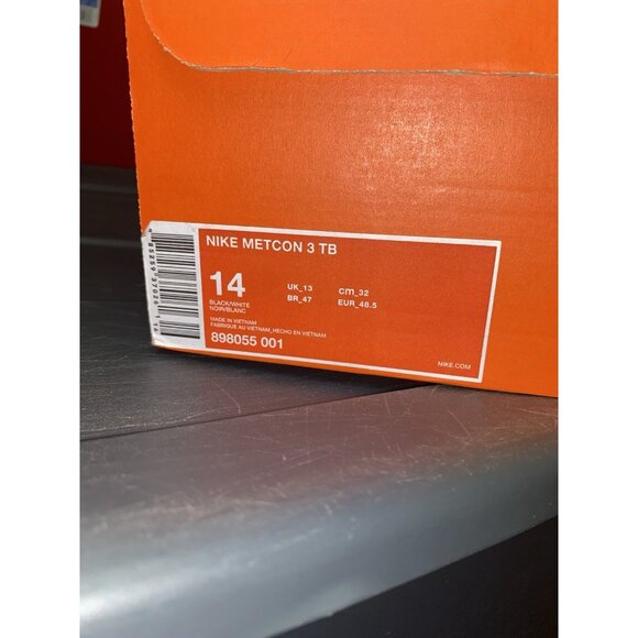 DS Nike Metcon 3 TB Black White Mens Shoes Size 14 898055-001 - Picture 7 of 7